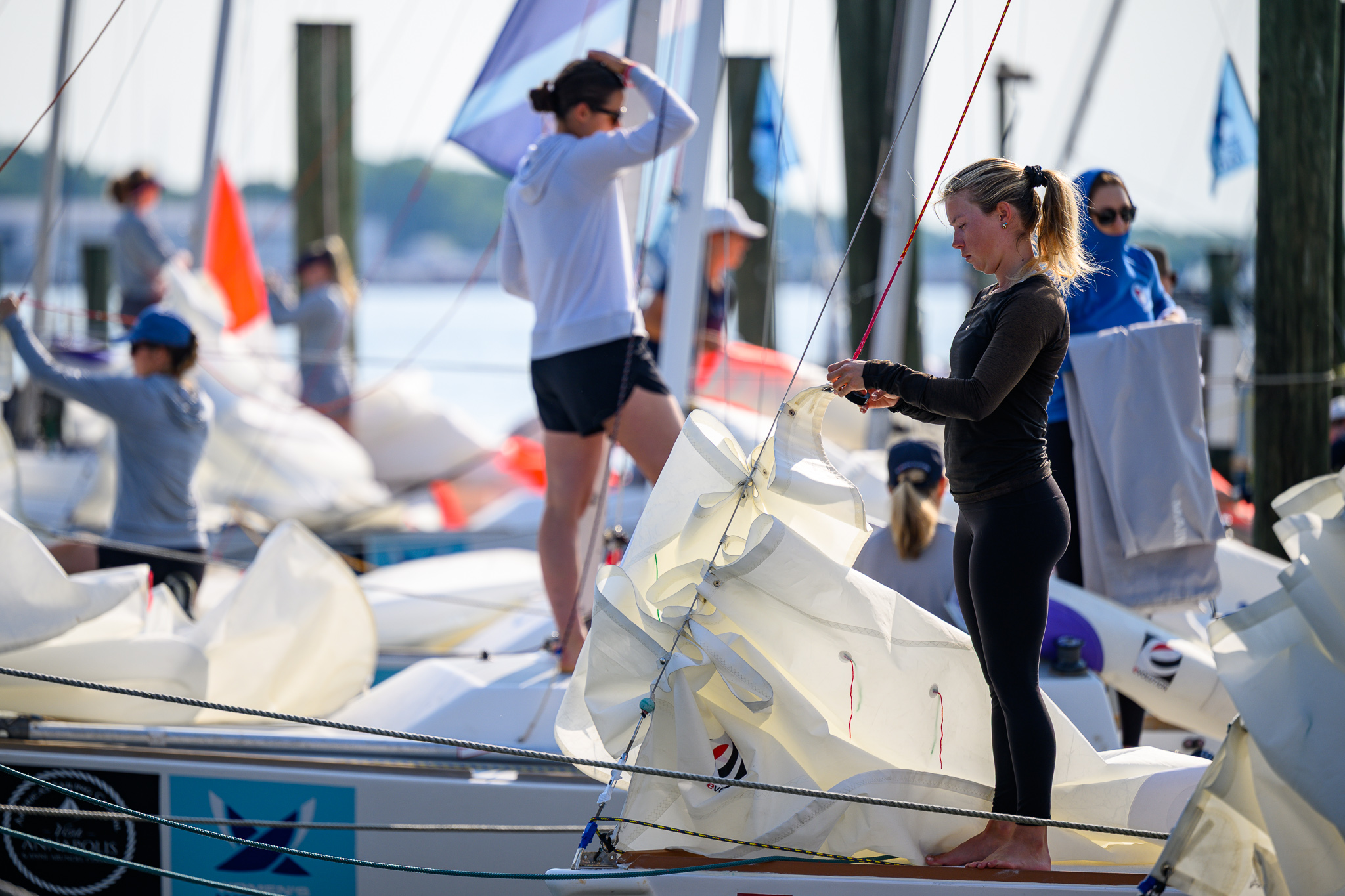 Boats approaching the windward mark